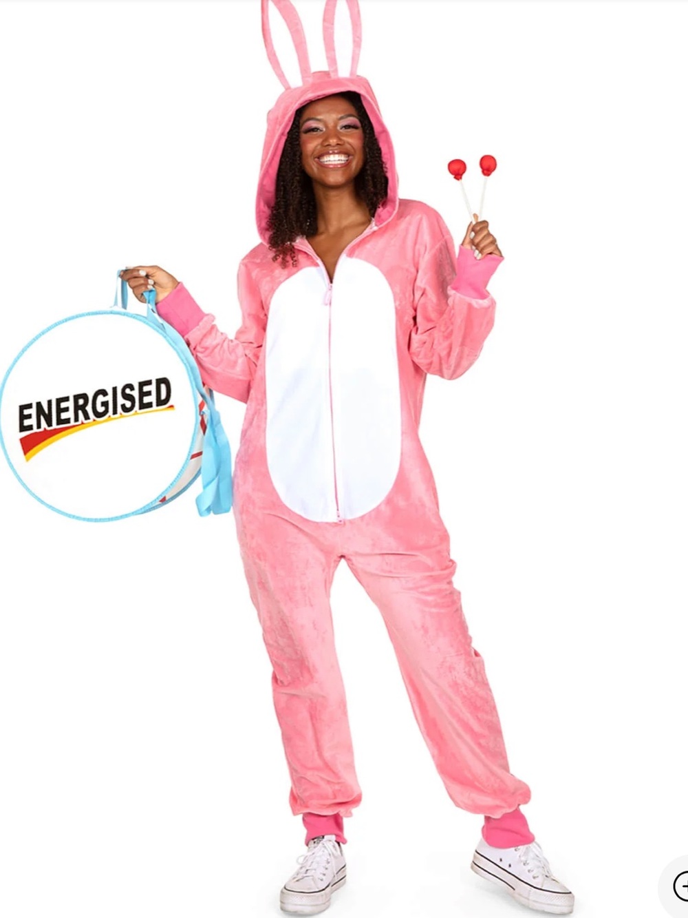 Tipsy Elves “Christmas Story” Costume  Pink Fleece Onesie Size Large NWT